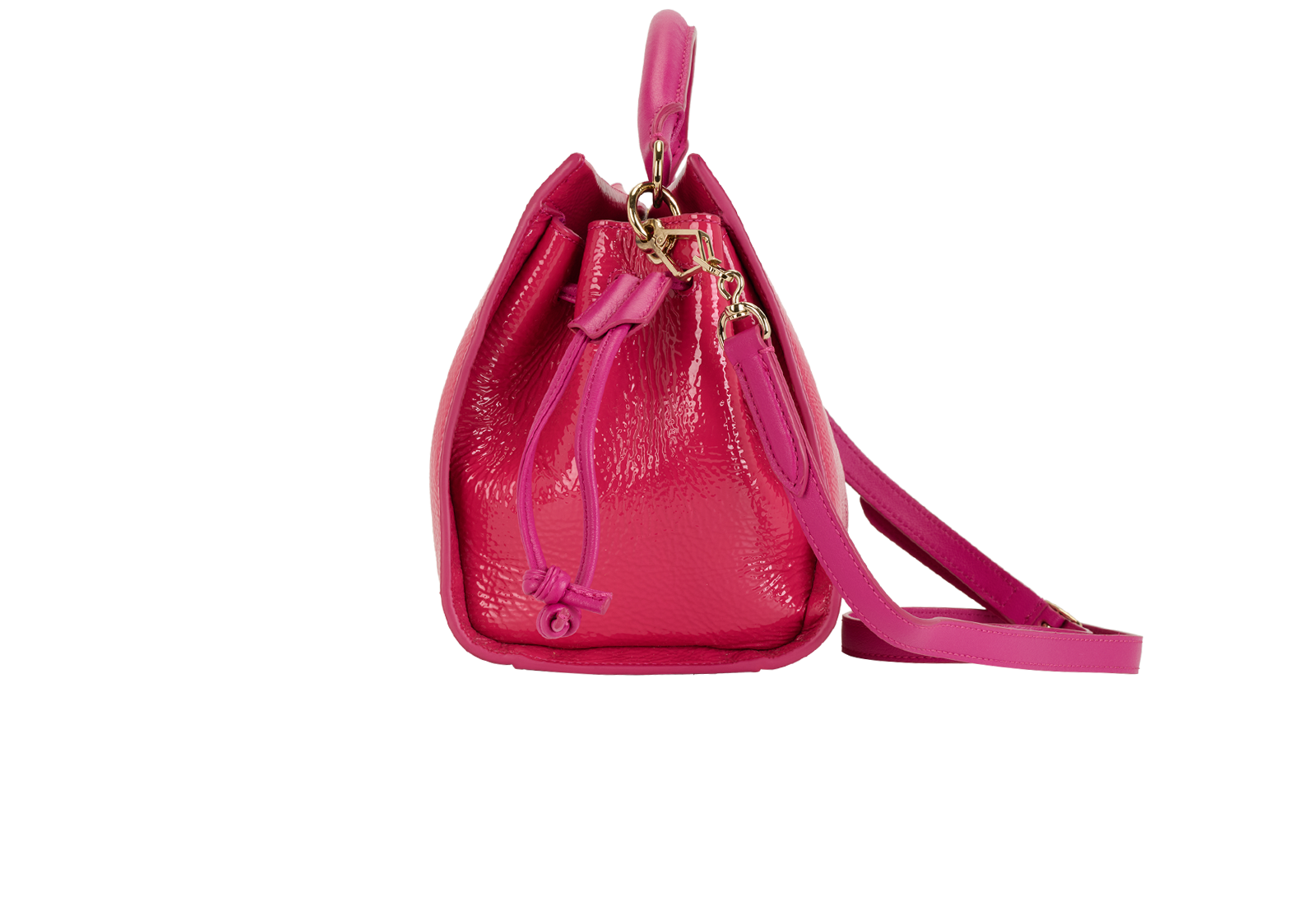 Small Iris, &pound;350, Handbags, Pink, Patent Leather, Bottom view